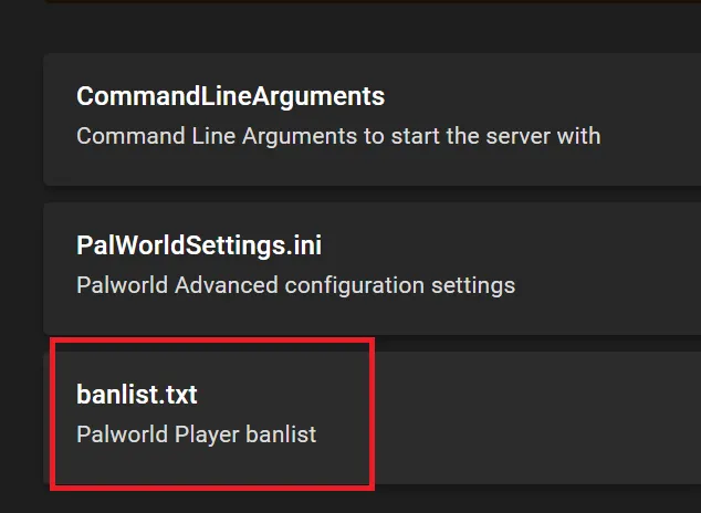 Palworld Player Banlist