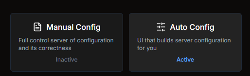 Auto and Manual Configuration Interface Overview
