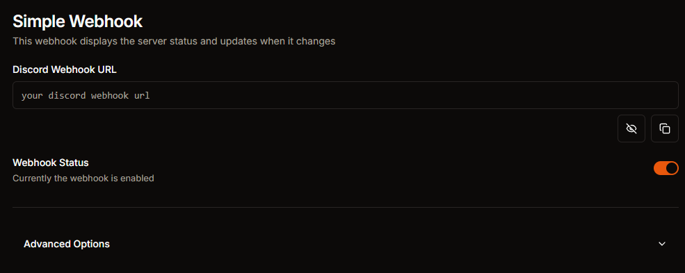 Discord server status webhook (free)