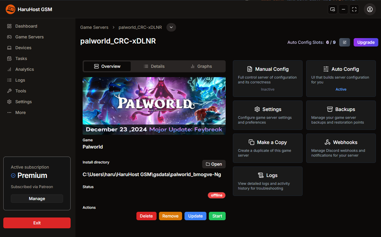 HaruHostGSM v0.3.0 Interface