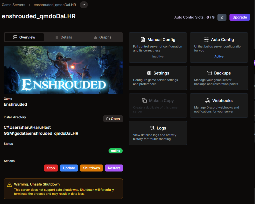 Enshrouded Server Settings and Dynamic User Groups