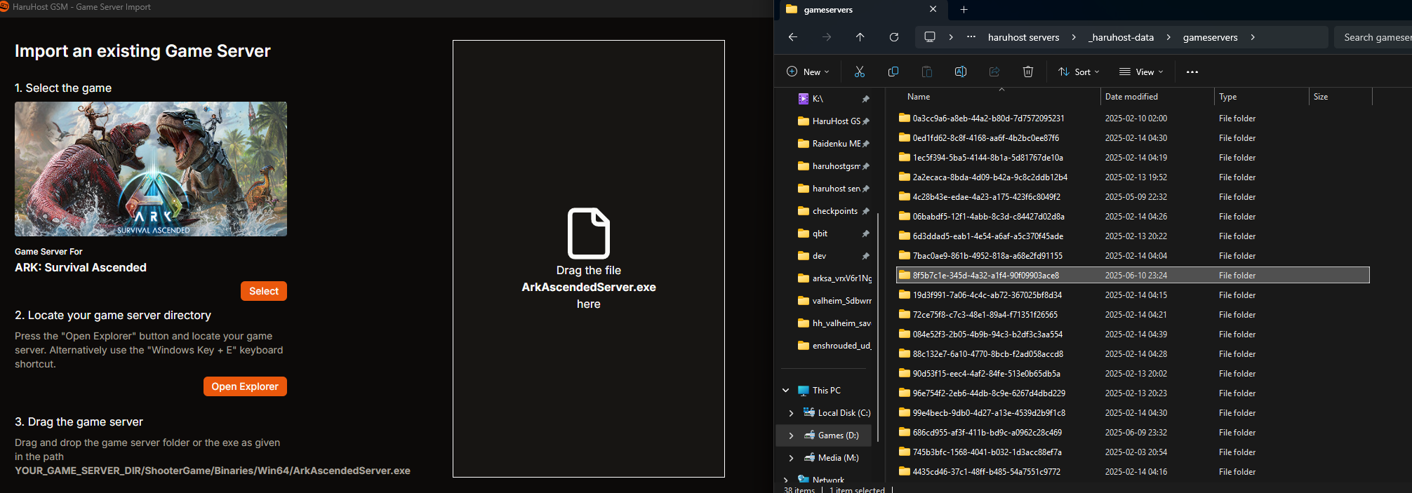 Step 5 - Drag and Drop the Game Server Folder