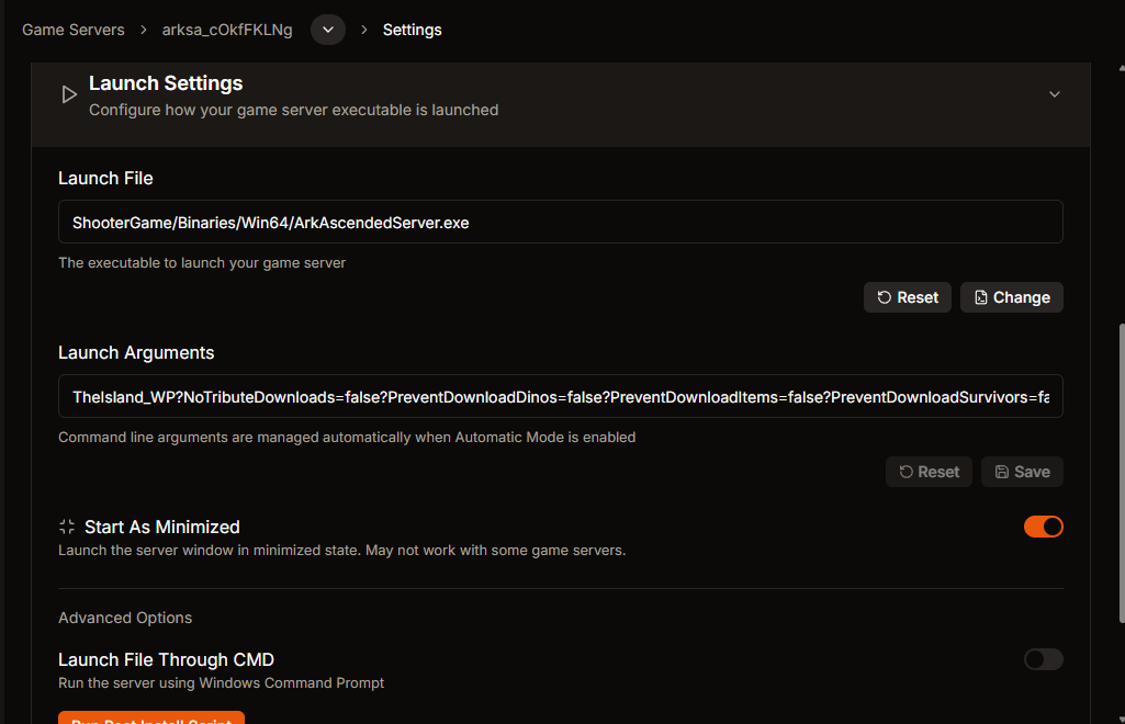 Step 7 - Go to Settings and Launch Settings
