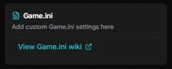 Game.ini card with wiki link highlighted