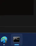 Taskbar showing minimized console icon