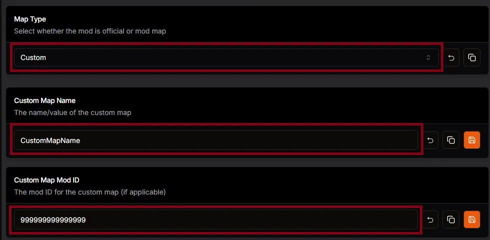 Custom map fields with manual name and Mod ID