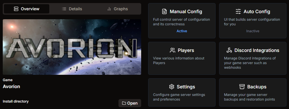 HaruHost Game Server Manager UI