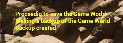Ark: Survival Ascended Server Backup Log in Game
