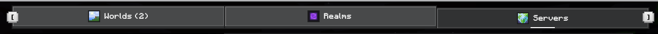 Minecraft Bedrock Play screen tab bar with the Servers tab selected