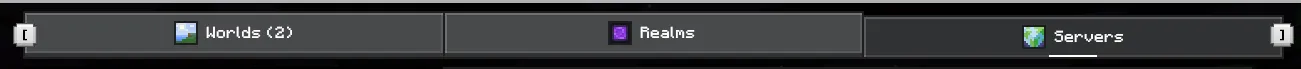 Minecraft Bedrock Play screen tab bar with the Servers tab selected