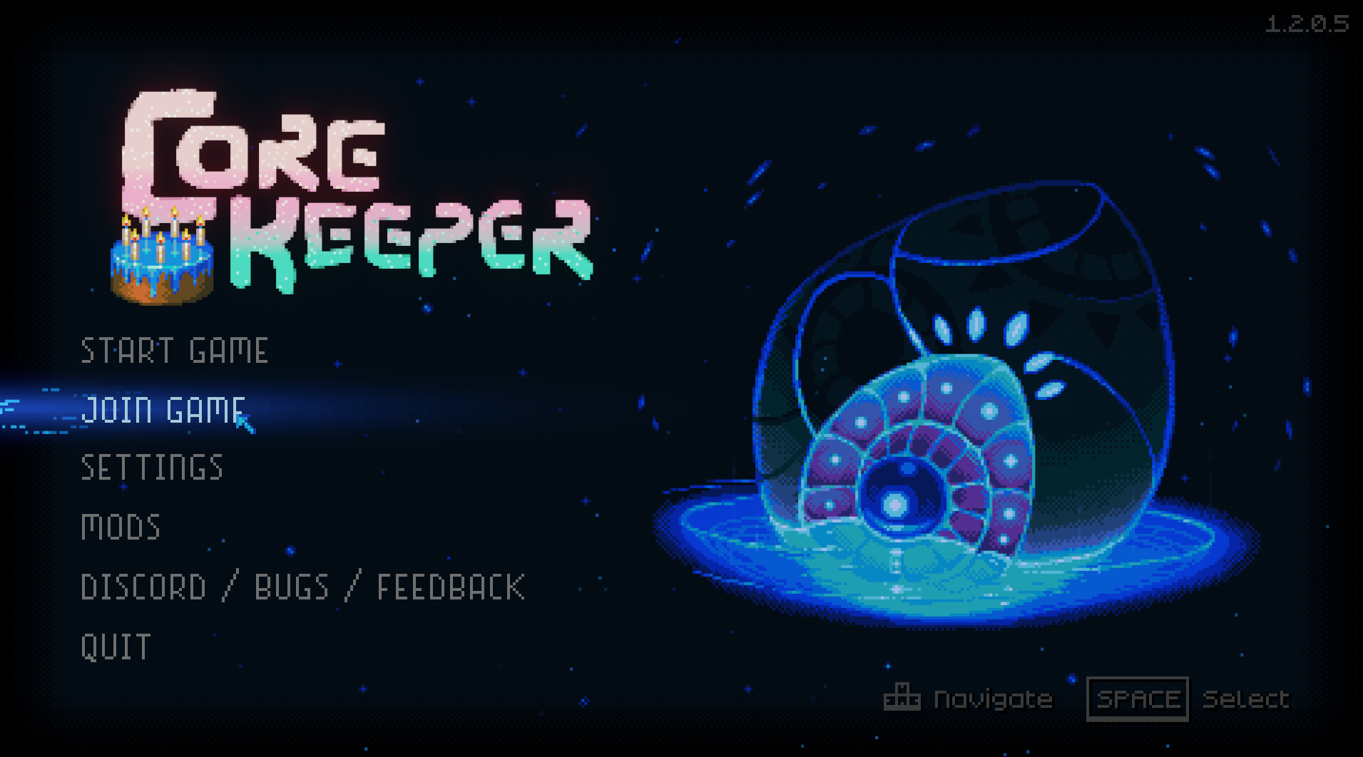 Core Keeper main menu with Join Game highlighted