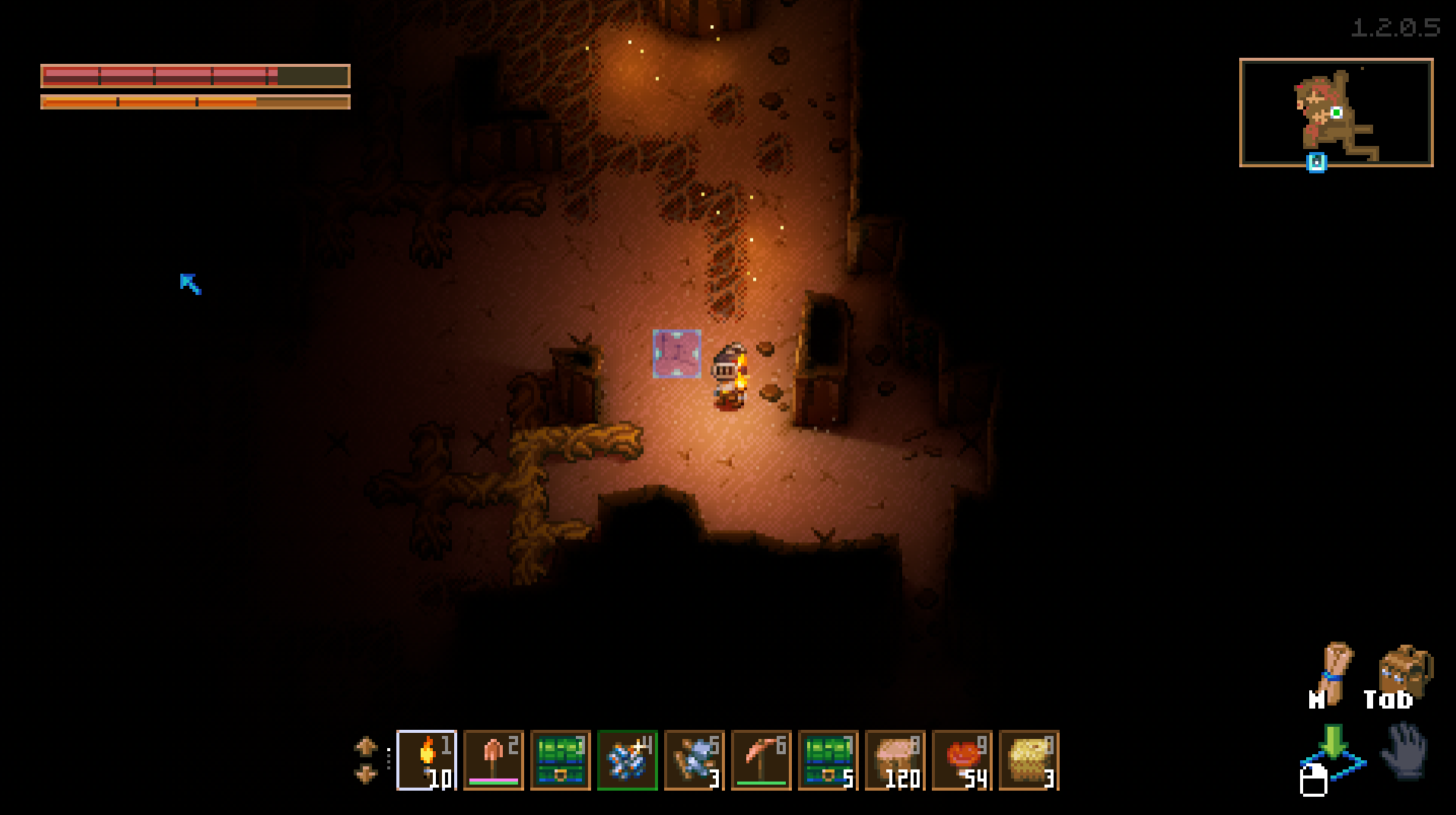 Core Keeper gameplay after successfully joining the server