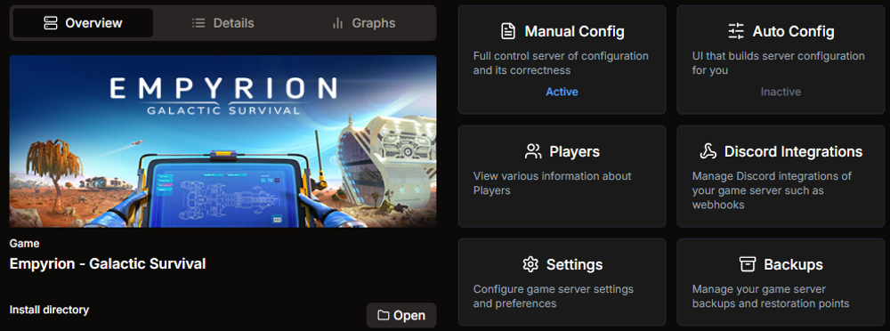 HaruHost Game Server Manager UI
