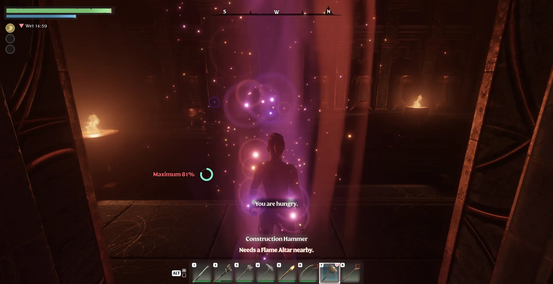 Enshrouded gameplay after successfully joining the server