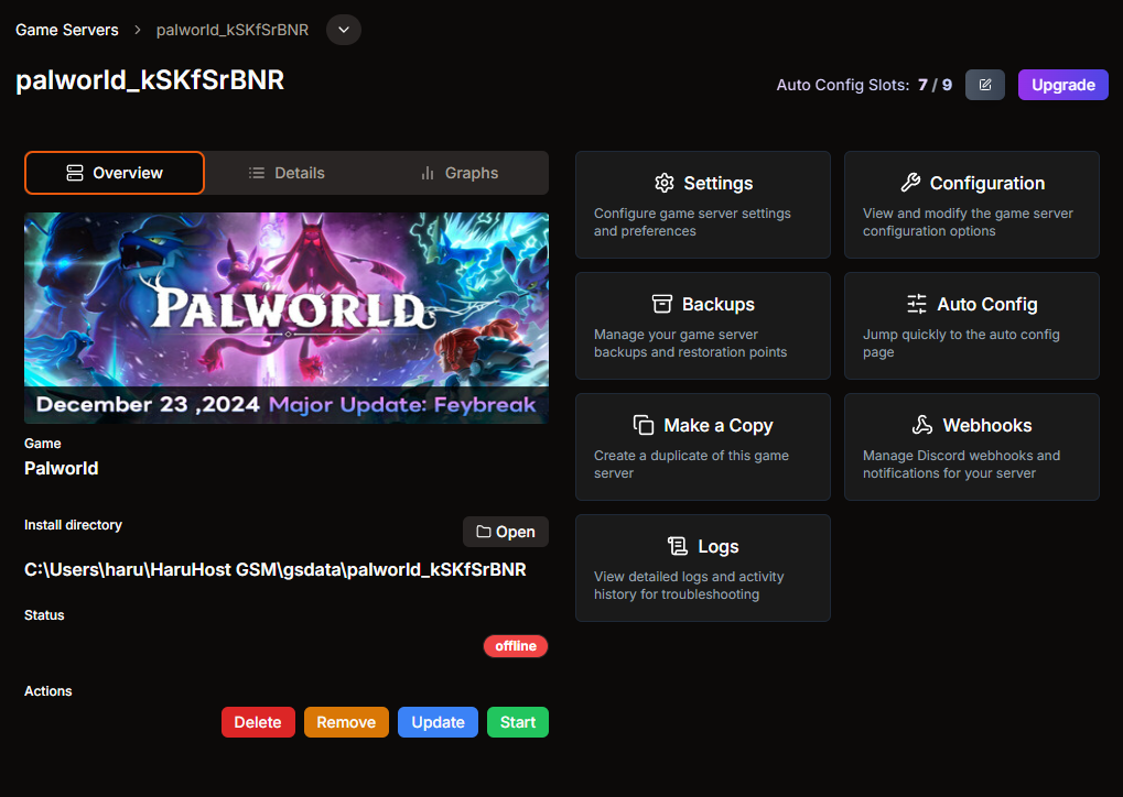 HaruHost Desktop Client Game Servers