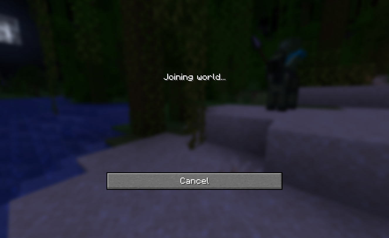 Minecraft Java Joining world screen after selecting a multiplayer server