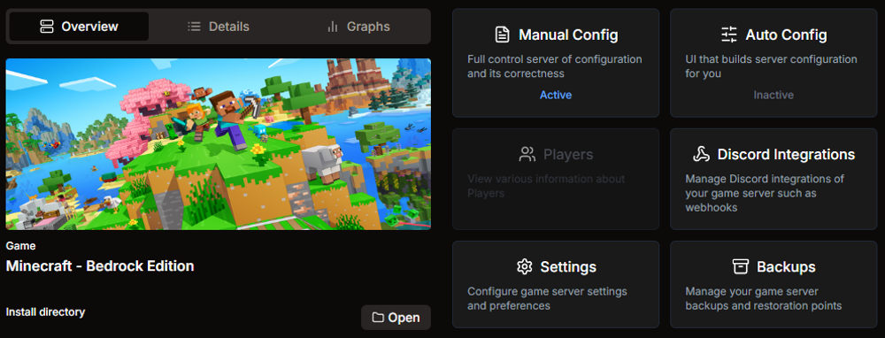 HaruHost Game Server Manager UI