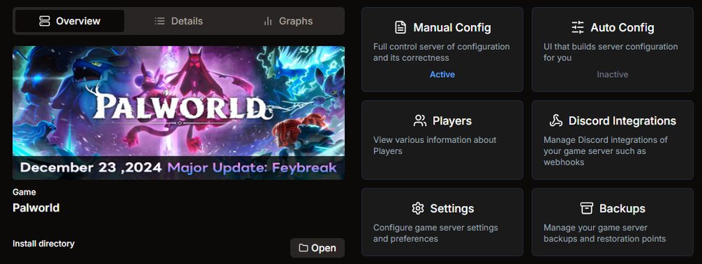 HaruHost Game Server Manager UI