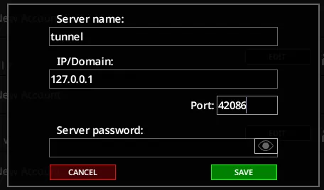 Project Zomboid Add Server form with IP address, port, and optional server password fields