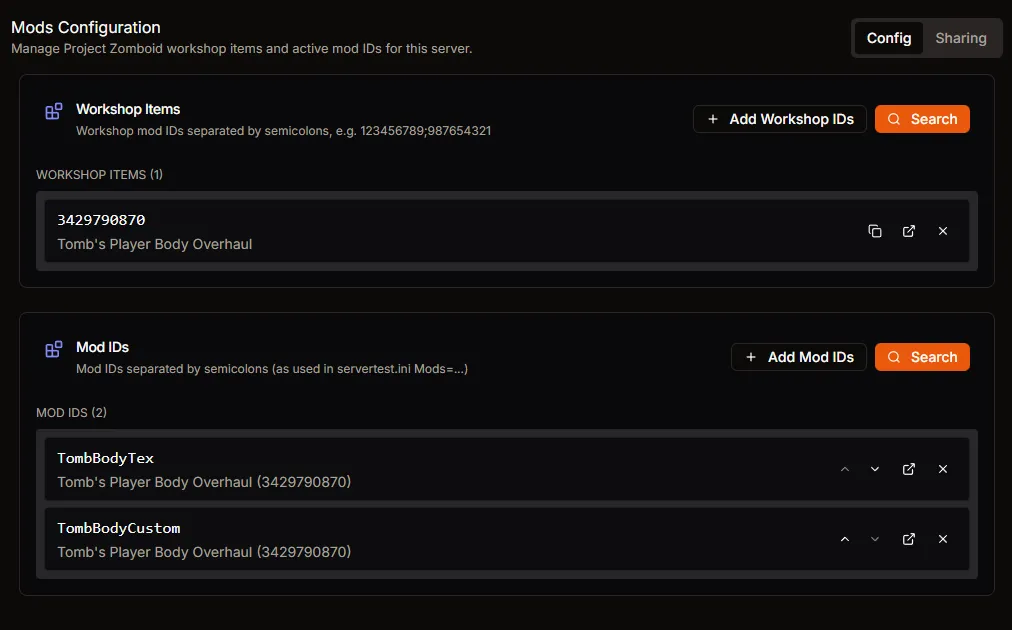 Project Zomboid mod installer with Workshop search and mod ID list