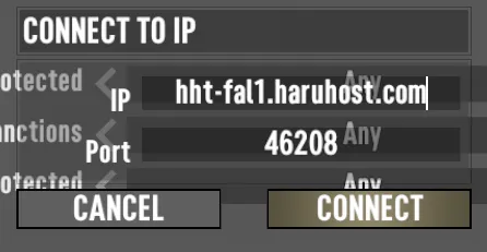 7 Days To Die Connect To IP dialog with the Connect button highlighted