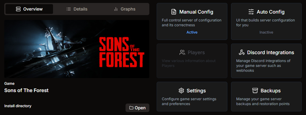 HaruHost Game Server Manager UI
