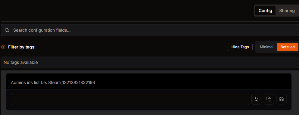Valheim admin list Auto Config card in HaruHost showing players with admin privileges